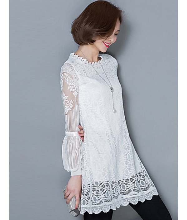 2016 Spring New Women Retro Fashion Slim Lace Shirt