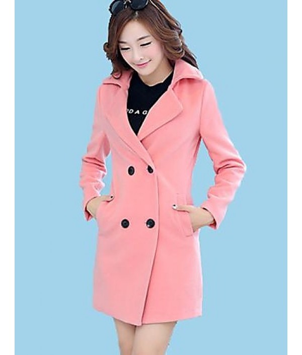 Women's Coat,Solid Long Sleeve Winter Pi...