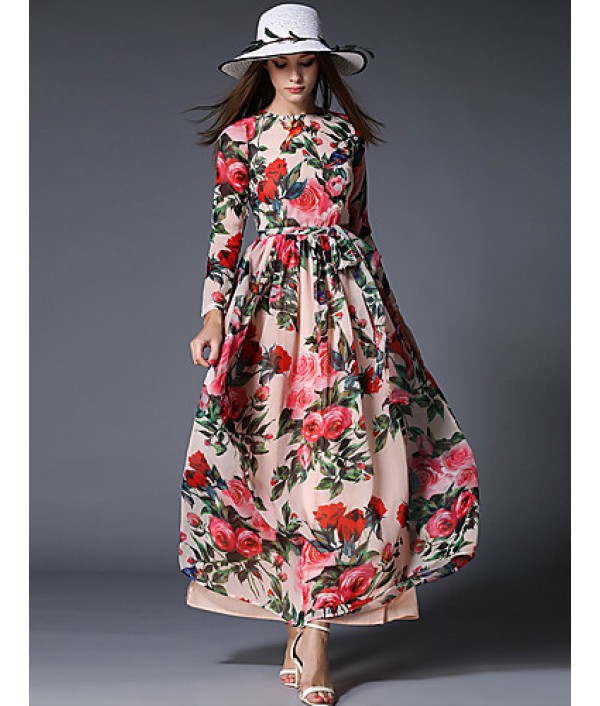  Women‘s Going out / Party/Cocktail / Holiday Vintage / Street chic / Sophisticated Floral Swing Dress