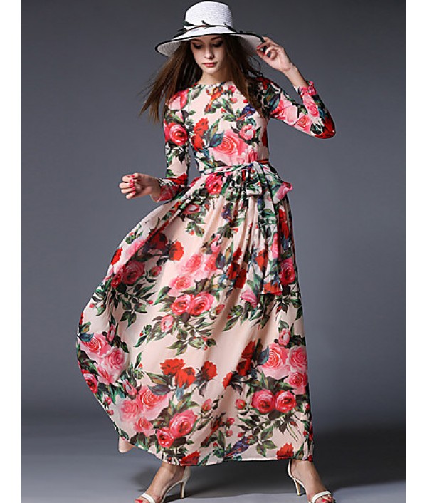  Women‘s Going out / Party/Cocktail / Holiday Vintage / Street chic / Sophisticated Floral Swing Dress