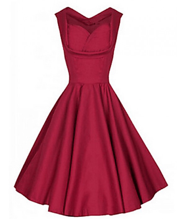 Women's Vintage Hepburn Party Dress (Cotton Blends)