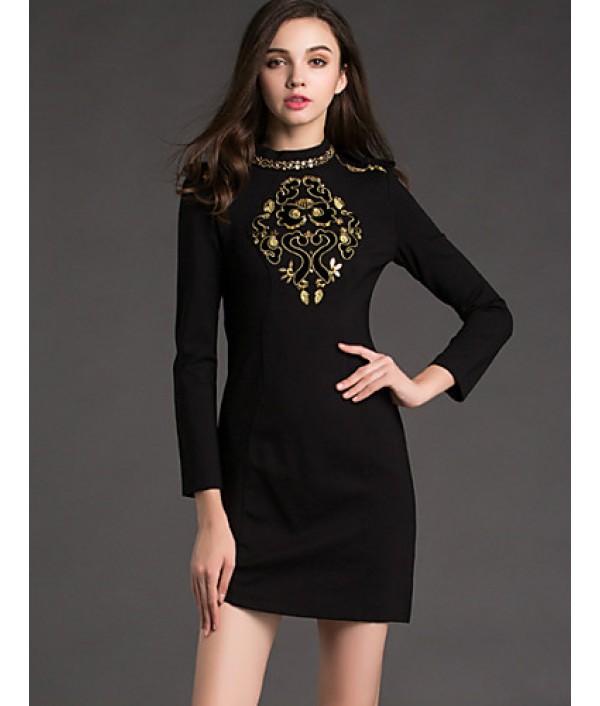 Women‘s Work Shift Dress,Jacquard Crew...