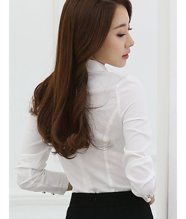 Women's Doll Collar Lace / Chiffon Long Sleeve Blouse