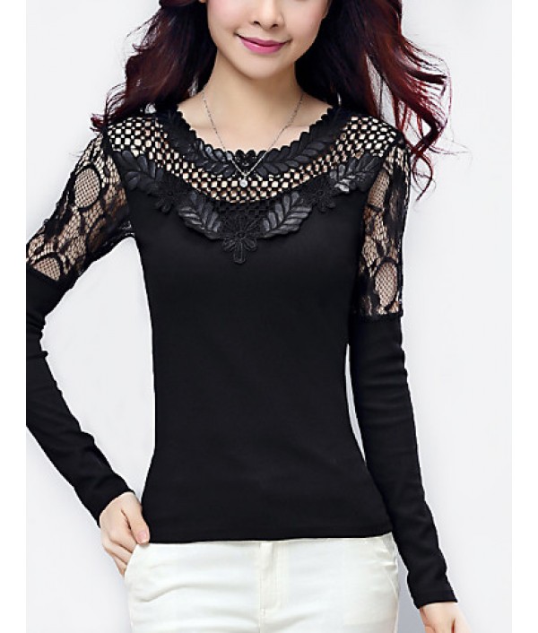 Women's Patchwork Black Blouse...