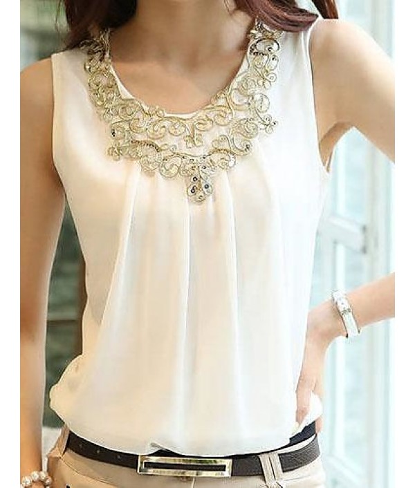 Women's Sexy Casual Micro Elastic Sleeveless Regular T-shirt