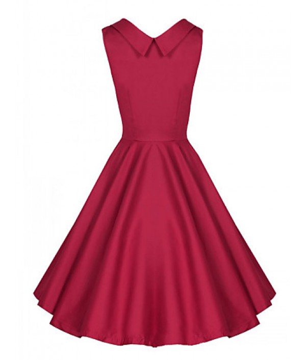 Women's Vintage Hepburn Party Dress (Cotton Blends)