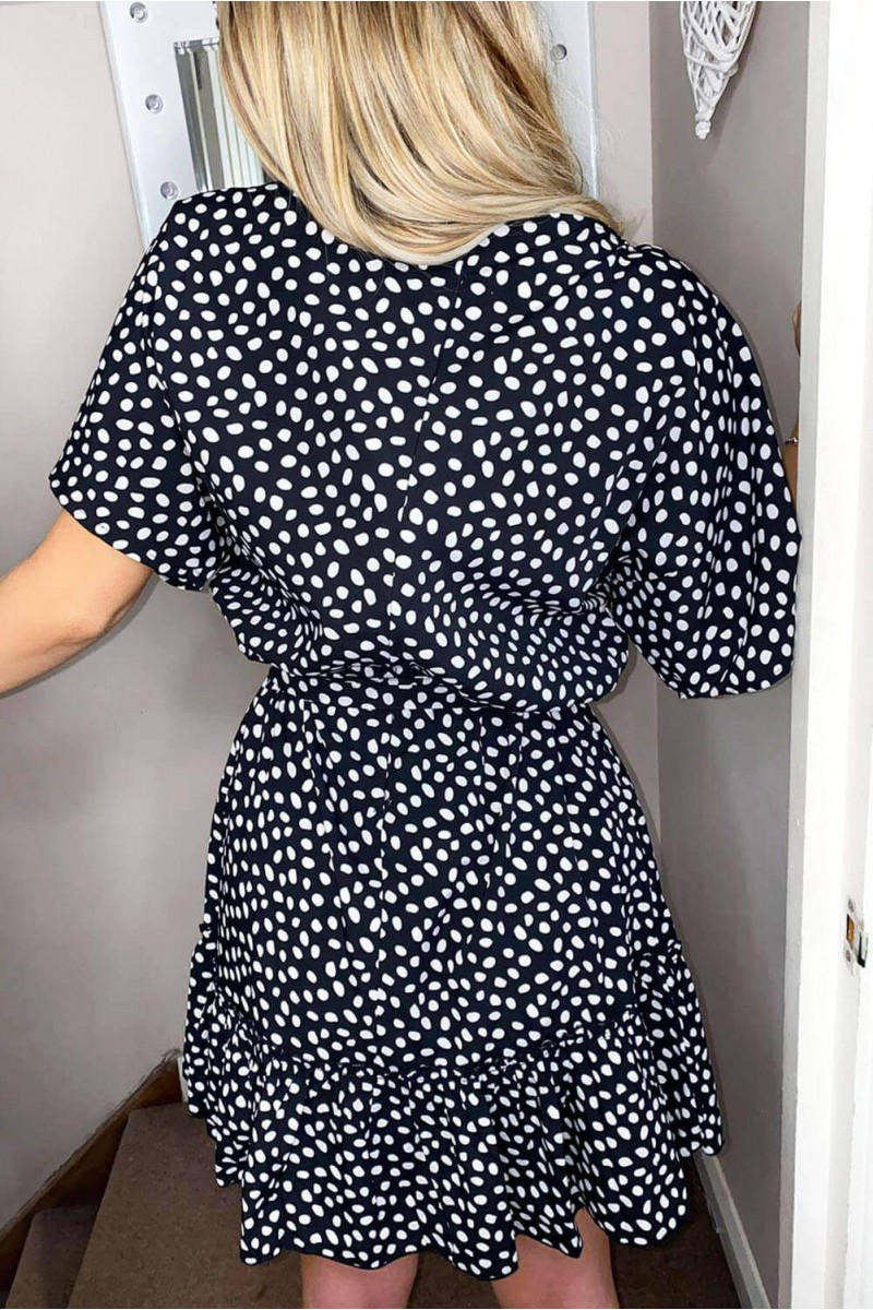 Black Spot Print Day Dress